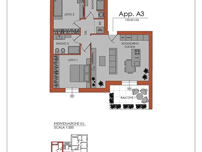 Appartamento trilocale in vendita in Via Campi, Piacenza