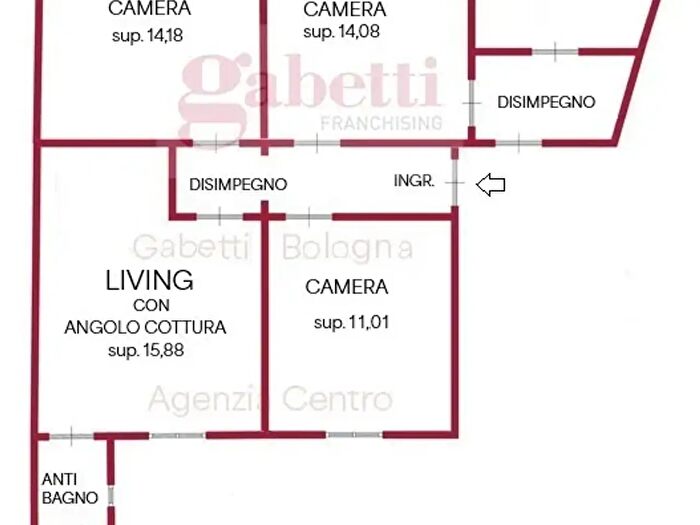 Appartamento quadrilocale in affitto in Via De Chiari, Bologna
