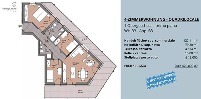 Appartamento quadrilocale in vendita in Via Catinaccio, Nova Levante