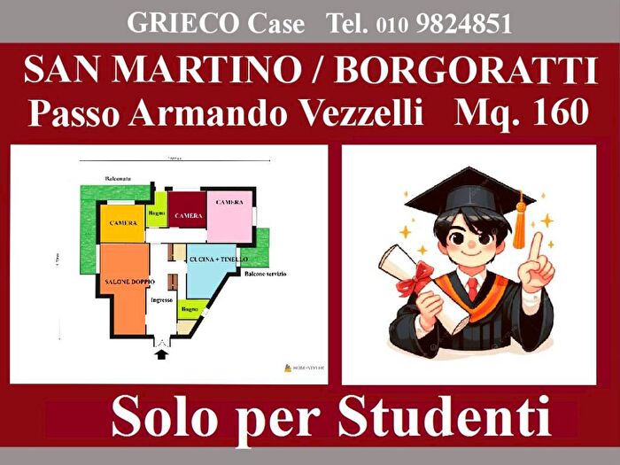 Appartamento con 6 locali in affitto in Passo Armando Vezzelli, Borgoratti, Genova