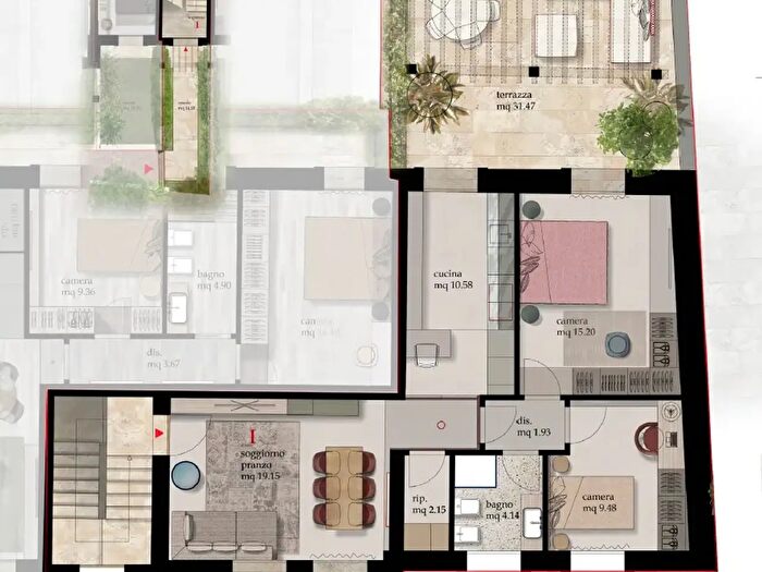 Appartamento quadrilocale in vendita in Cascina