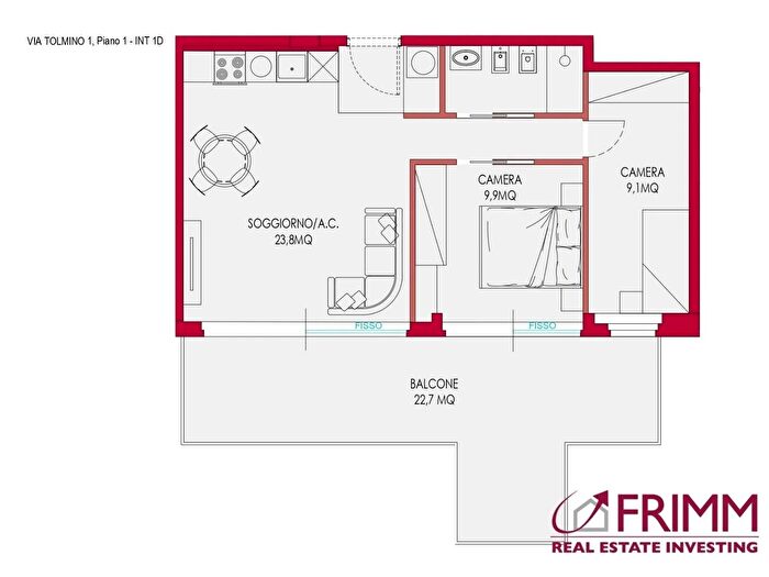 Appartamento trilocale in vendita in Via Tolmino, Roma