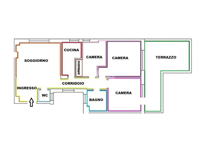 Appartamento quadrilocale in vendita in Via Alfredo Baccarini, Roma