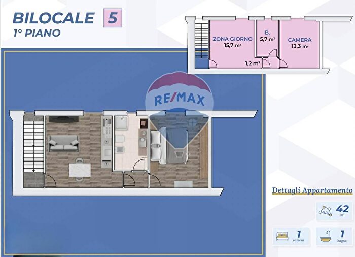 Appartamento bilocale in vendita in Via Roma, Treviolo
