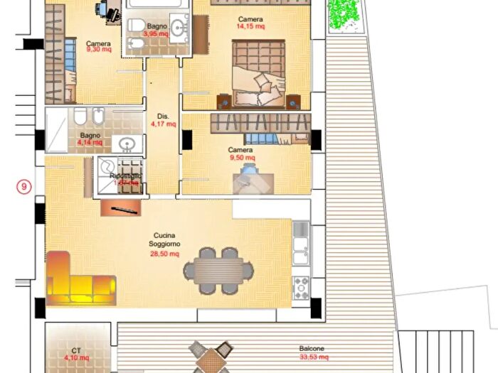 Appartamento quadrilocale in vendita in Piazzetta Giuseppe Dossi, Rimini