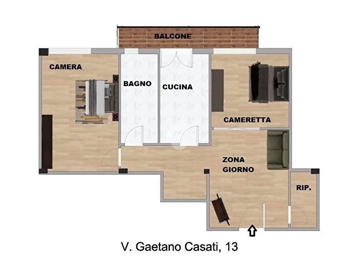 Appartamento trilocale in vendita in Via Gaetano Casati, Roma