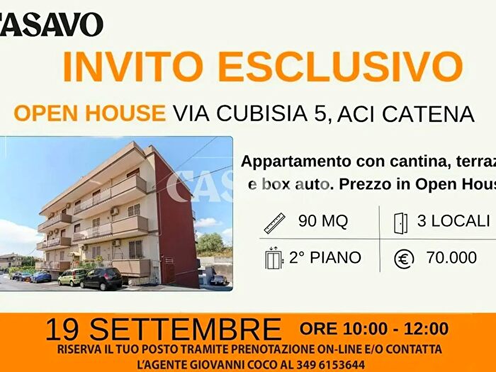 Appartamento trilocale in vendita in Via Cubisia, Aci Catena