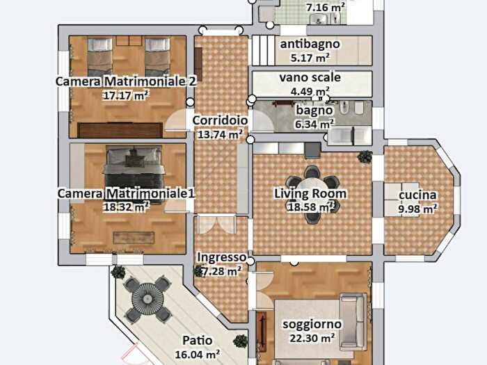 Appartamento trilocale in affitto in Via Alessandro Tassoni, Guizza, Padova