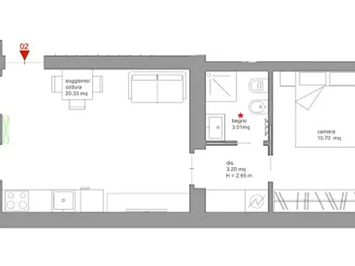 Appartamento bilocale in vendita in Via Pietro Marocco, Milano