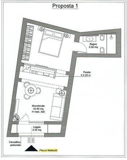 Appartamento monolocale in vendita in Giacomo Matteotti, Empoli