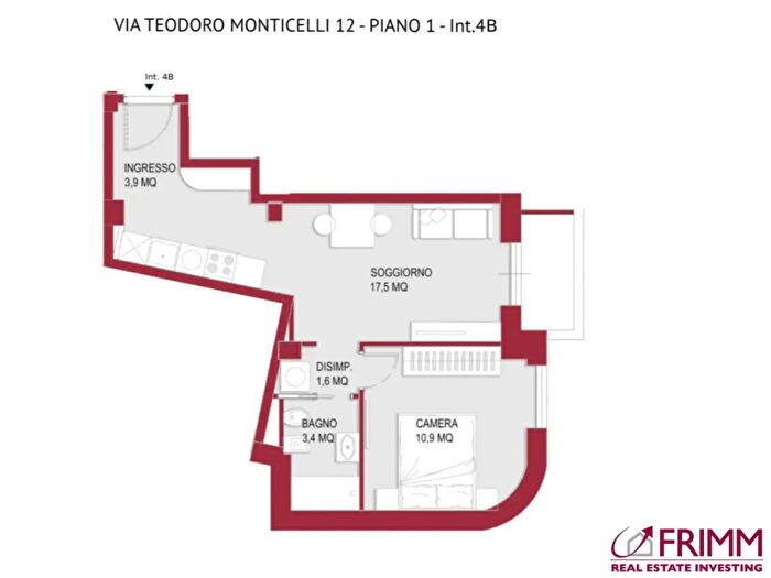 Appartamento bilocale in vendita in Via Teodoro Monticelli, Roma
