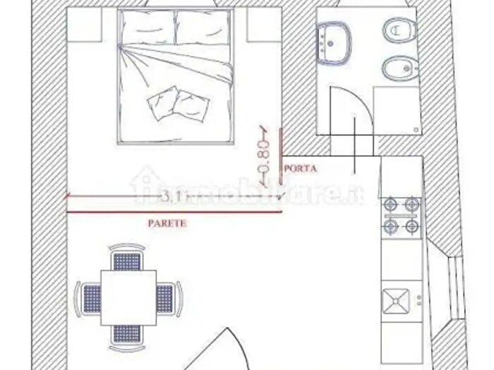 Appartamento bilocale in vendita in Buti