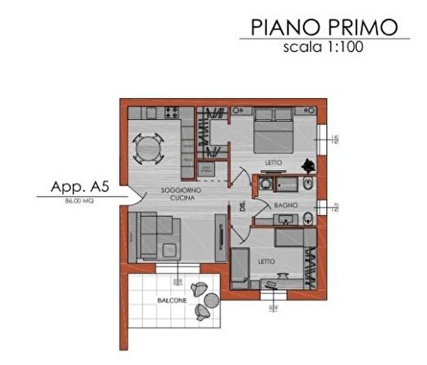 Appartamento trilocale in vendita in Piacenza