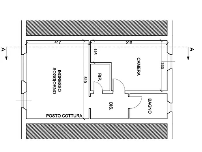 Appartamento bilocale in affitto in Altopascio