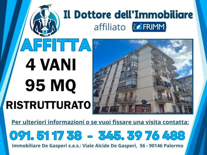 Appartamento quadrilocale in affitto in Via della Vega, Guadagna, Palermo