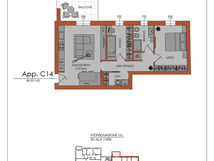 Appartamento trilocale in vendita in Via Campi, Piacenza