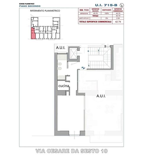 Appartamento monolocale in vendita in Via Cesare da Sesto Milano, Milano