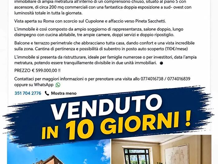 Appartamento quadrilocale in vendita in Circonvallazione Aurelia, Roma