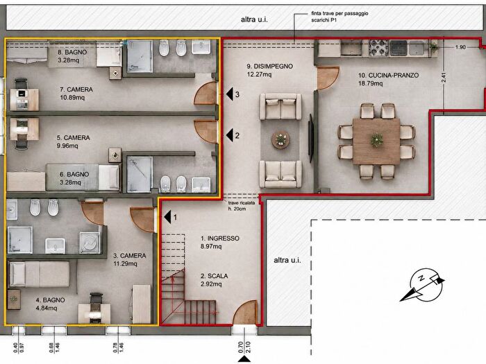 Casa con 6 locali in affitto in Via della Beverara, Noce Pescarola, Bologna