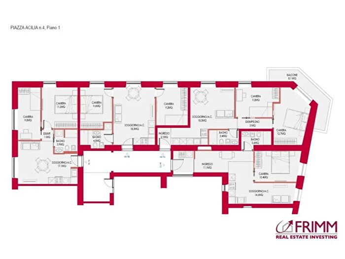 Appartamento trilocale in vendita in Piazza Acilia, Roma