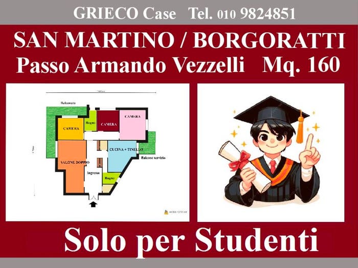 Appartamento con 5 locali in affitto in Passo Armando Vezzelli, Borgoratti, Genova