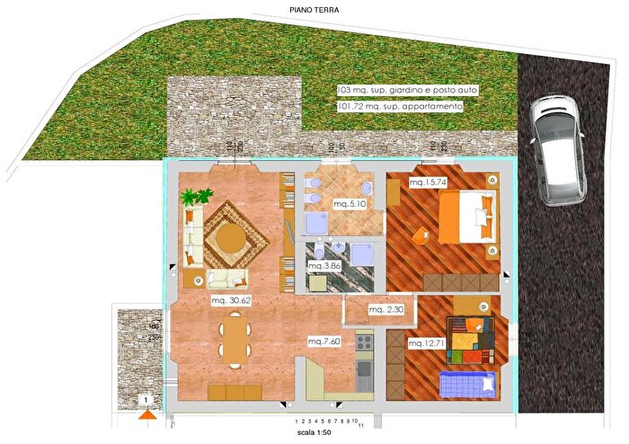 Appartamento trilocale in vendita in Frazione Rigosa, Algua