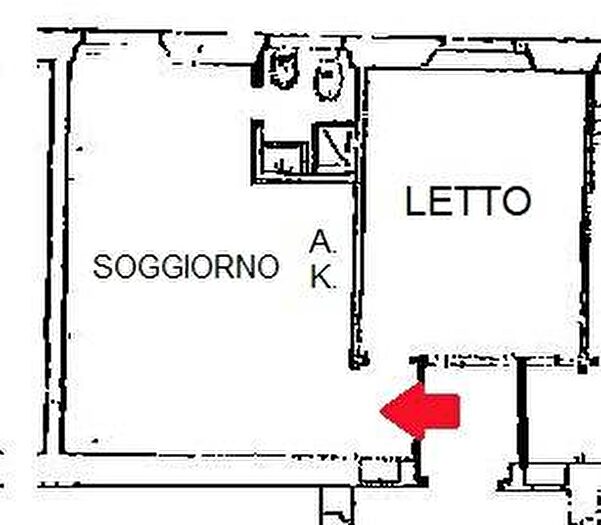 Appartamento bilocale in affitto in Via Veio, San Giovanni, Roma