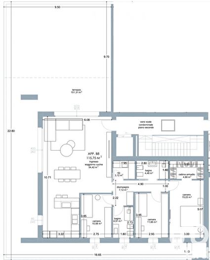 Appartamento quadrilocale in vendita in Via Chiesa, Vigonza