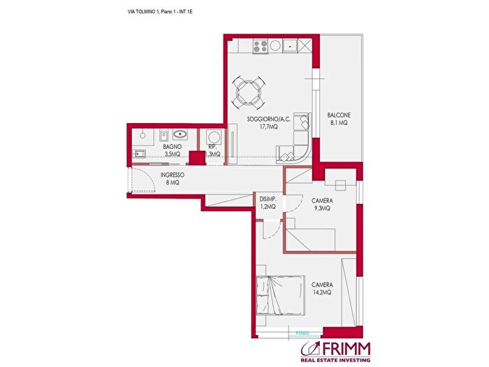 Appartamento bilocale in vendita in Via Tolmino, Roma