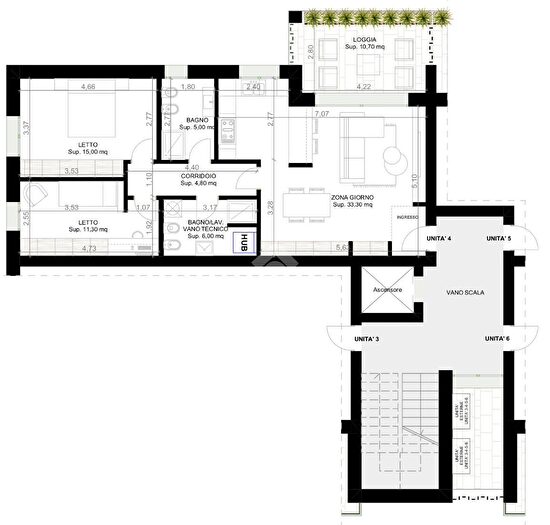 Appartamento trilocale in vendita in Via Ungaretti, Traversetolo
