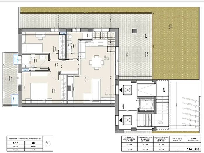 Appartamento trilocale in vendita in Mondolfo