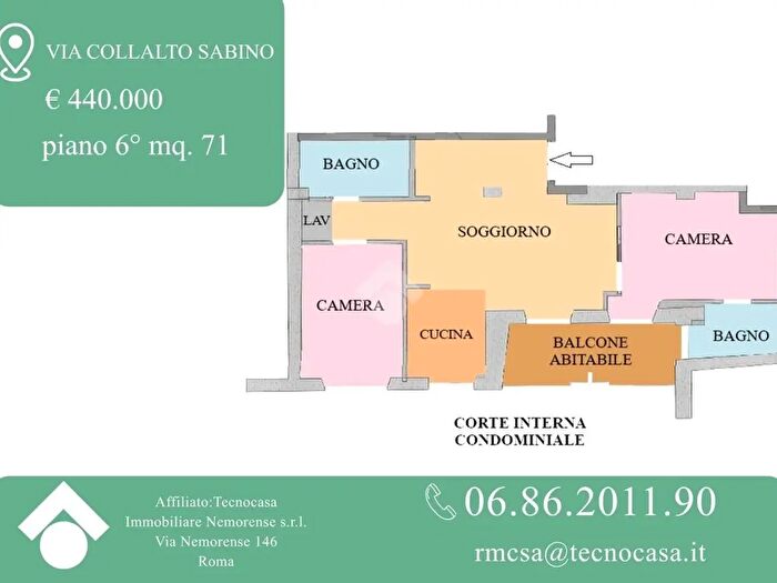 Appartamento trilocale in vendita in Via Collalto Sabino, Roma