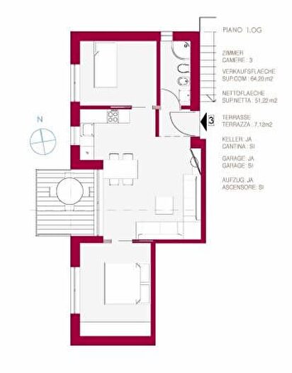 Appartamento trilocale in vendita in Ora