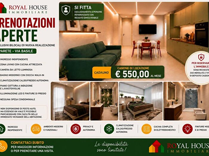 Appartamento bilocale in affitto in Via Giovanni Battista Basile, Parete