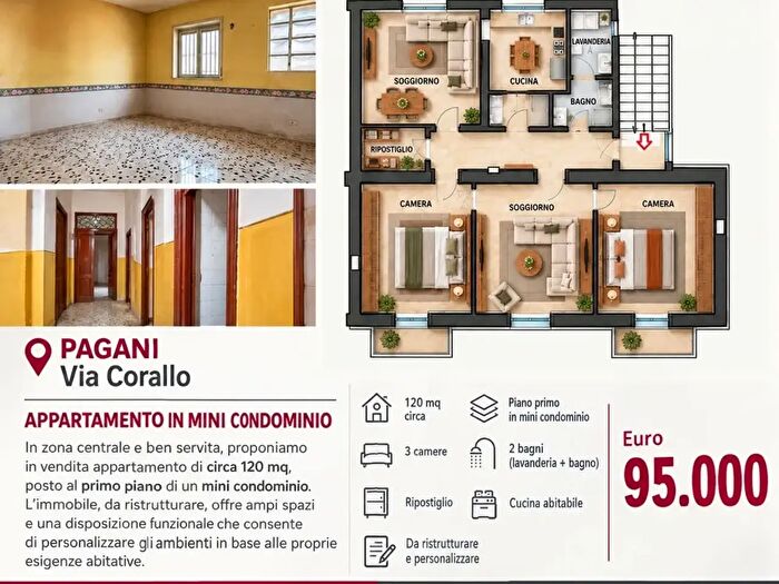 Appartamento quadrilocale in vendita in Via Corallo, Pagani