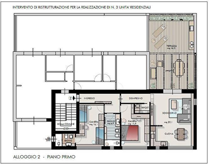 Appartamento trilocale in vendita in Cascina