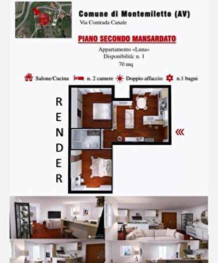 Appartamento trilocale in vendita in Contrada Canale, Montemiletto