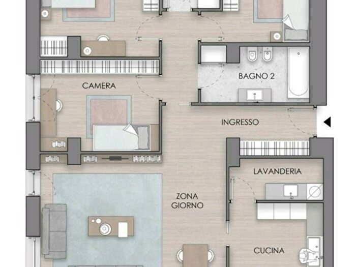 Appartamento quadrilocale in affitto in Via Marco Tabarrini, Appio Latino, Roma