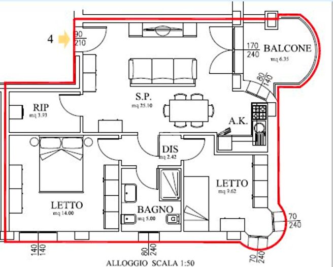 Appartamento trilocale in vendita in Via Peschiera, Castelfranco Emilia