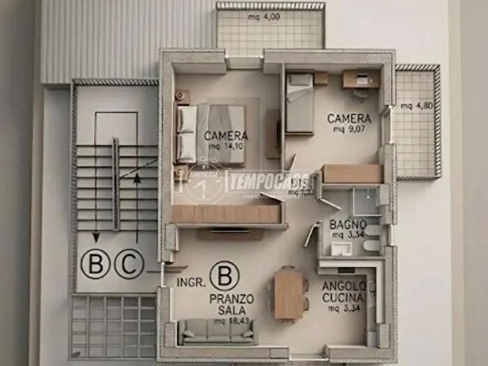 Casa trilocale in vendita in Via Fratelli Bandiera, Montecosaro