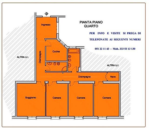 Appartamento quadrilocale in affitto in Via Ugo Bassi, Centro Storico, Bologna
