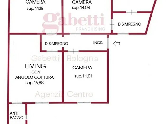 Appartamento quadrilocale in affitto in Via De Chiari, Bologna