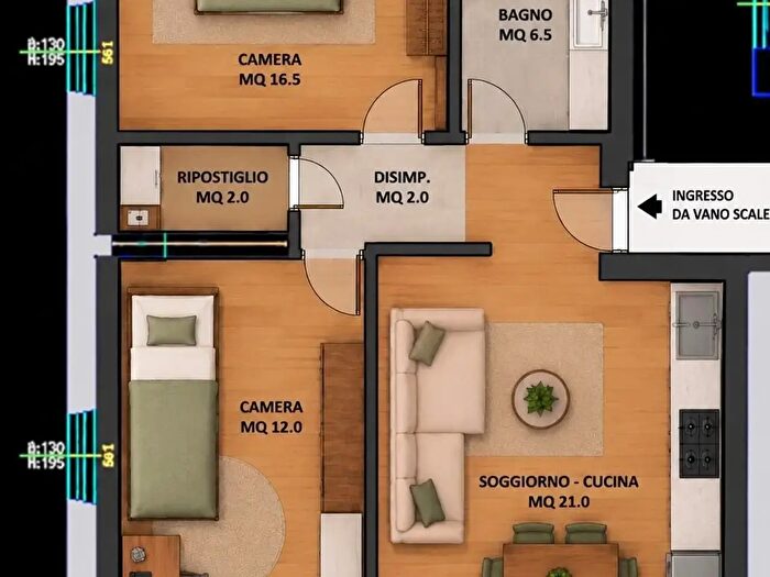 Appartamento trilocale in vendita in Pisa