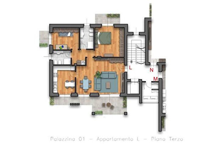 Appartamento trilocale in vendita in Via Antonio Stoppani, Locate Varesino