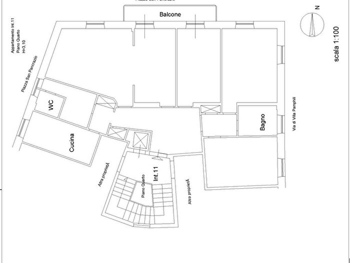 Appartamento quadrilocale in affitto in Piazza di San Pancrazio, Monteverde Vecchio, Roma