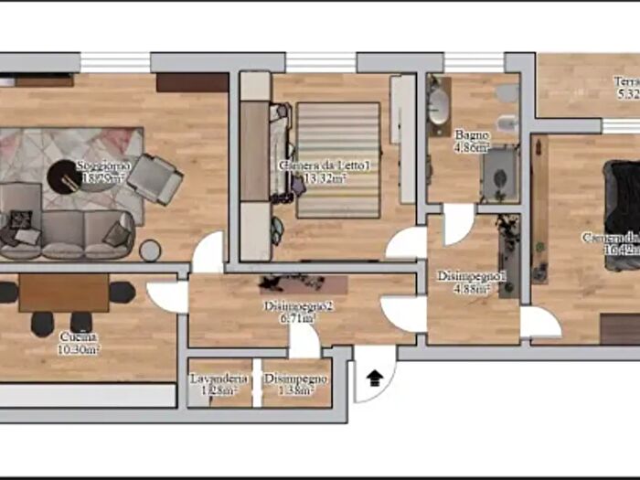 Appartamento trilocale in vendita in Cene