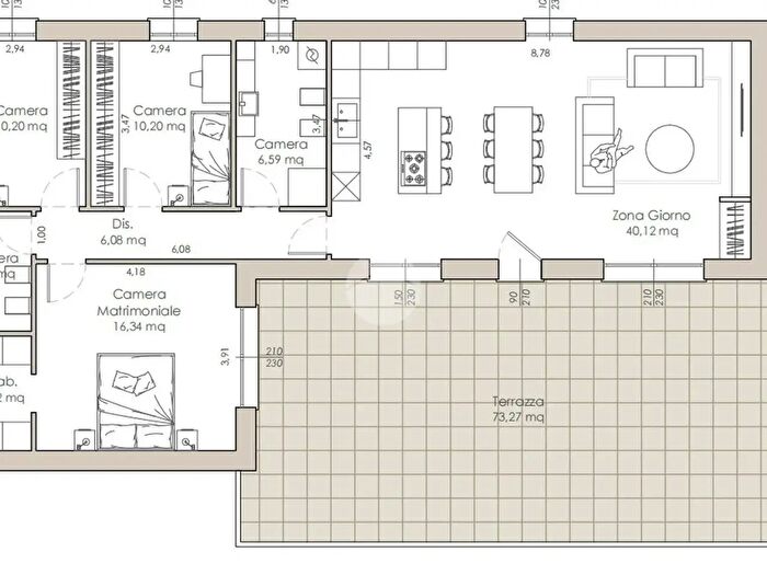 Appartamento quadrilocale in vendita in Via Roma, Corte Franca
