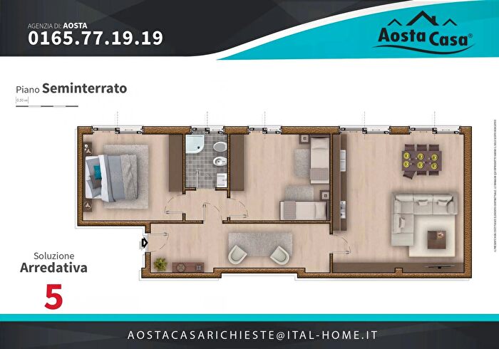 Appartamento trilocale in vendita in Via Pellissier, Chatillon