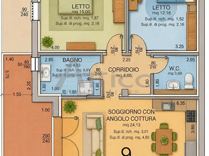 Appartamento quadrilocale in vendita in Via Vincenzo Giudice Ro, Rovigo