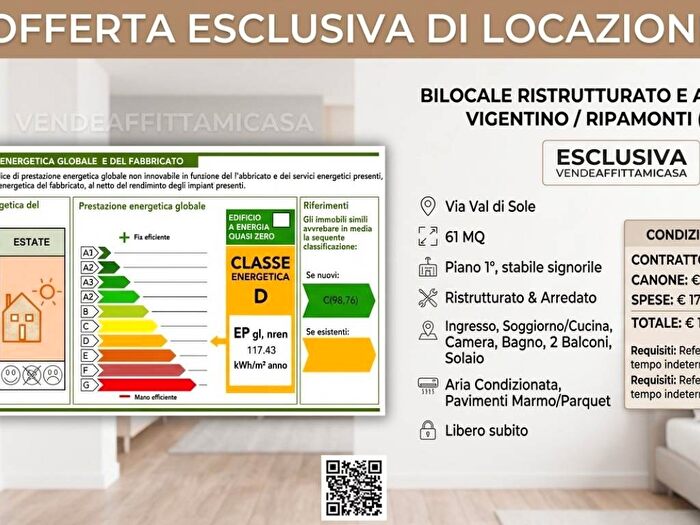 Appartamento bilocale in affitto in Via Val di Sole, Vigentino Fatima, Milano